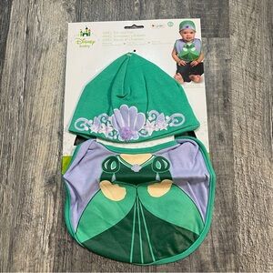 Disney Baby Ariel Bib Hat Green Purple Halloween Costume 0-12 Months Mermaid